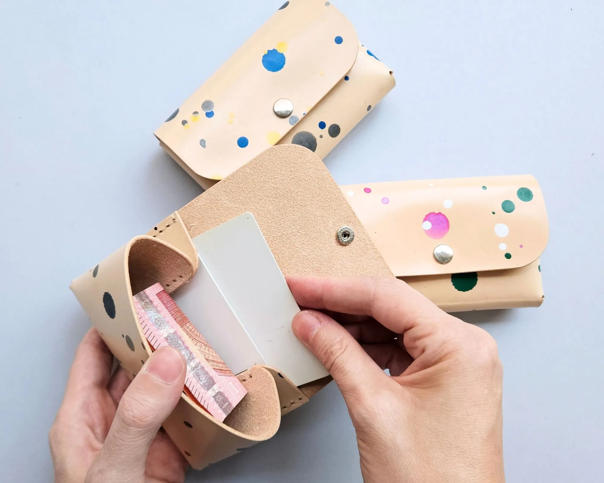 Cartera - monedero de cuero colores - Imagen 4