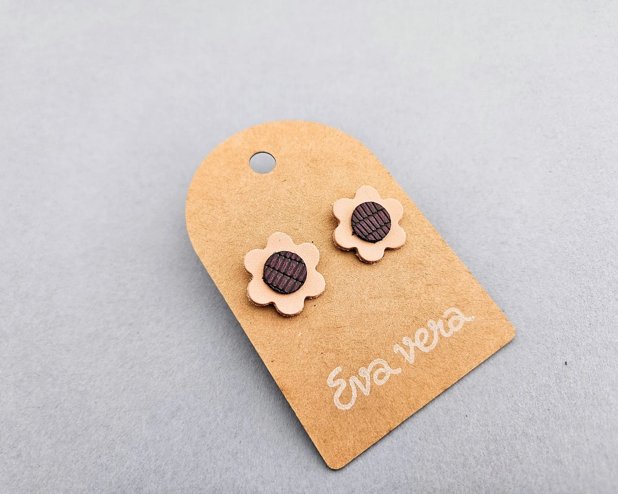 Pendientes cuero | Flor - Imagen 4