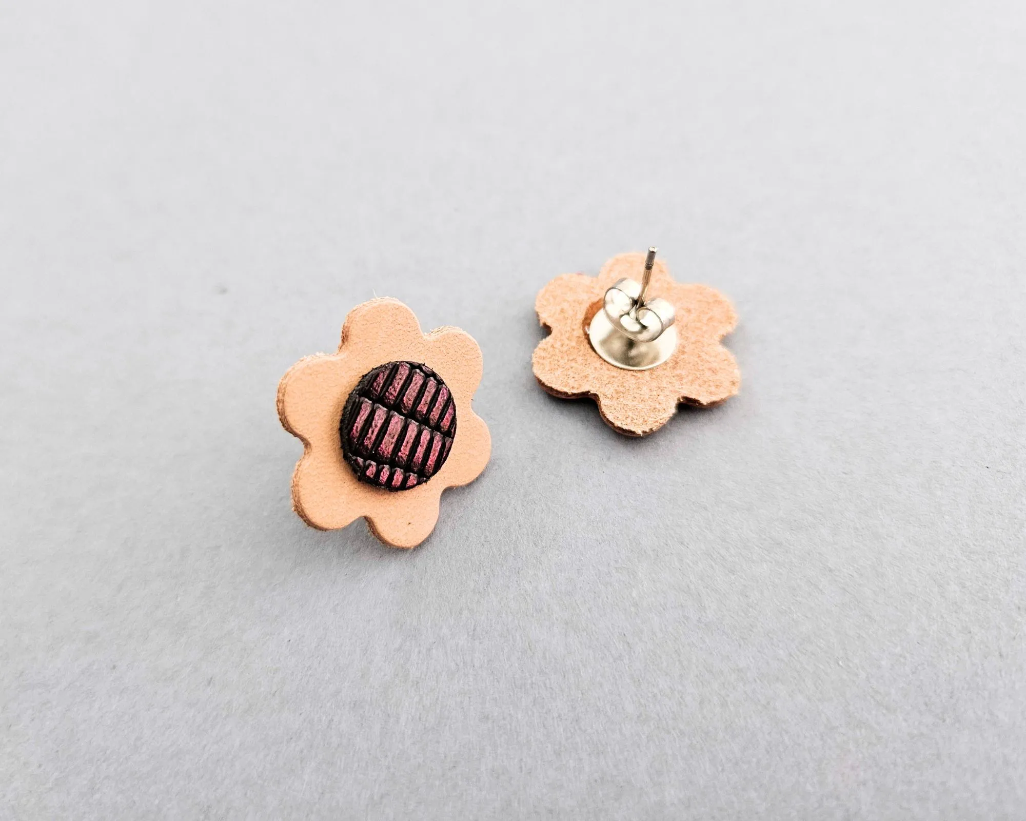 Pendientes cuero | Flor - Imagen 5