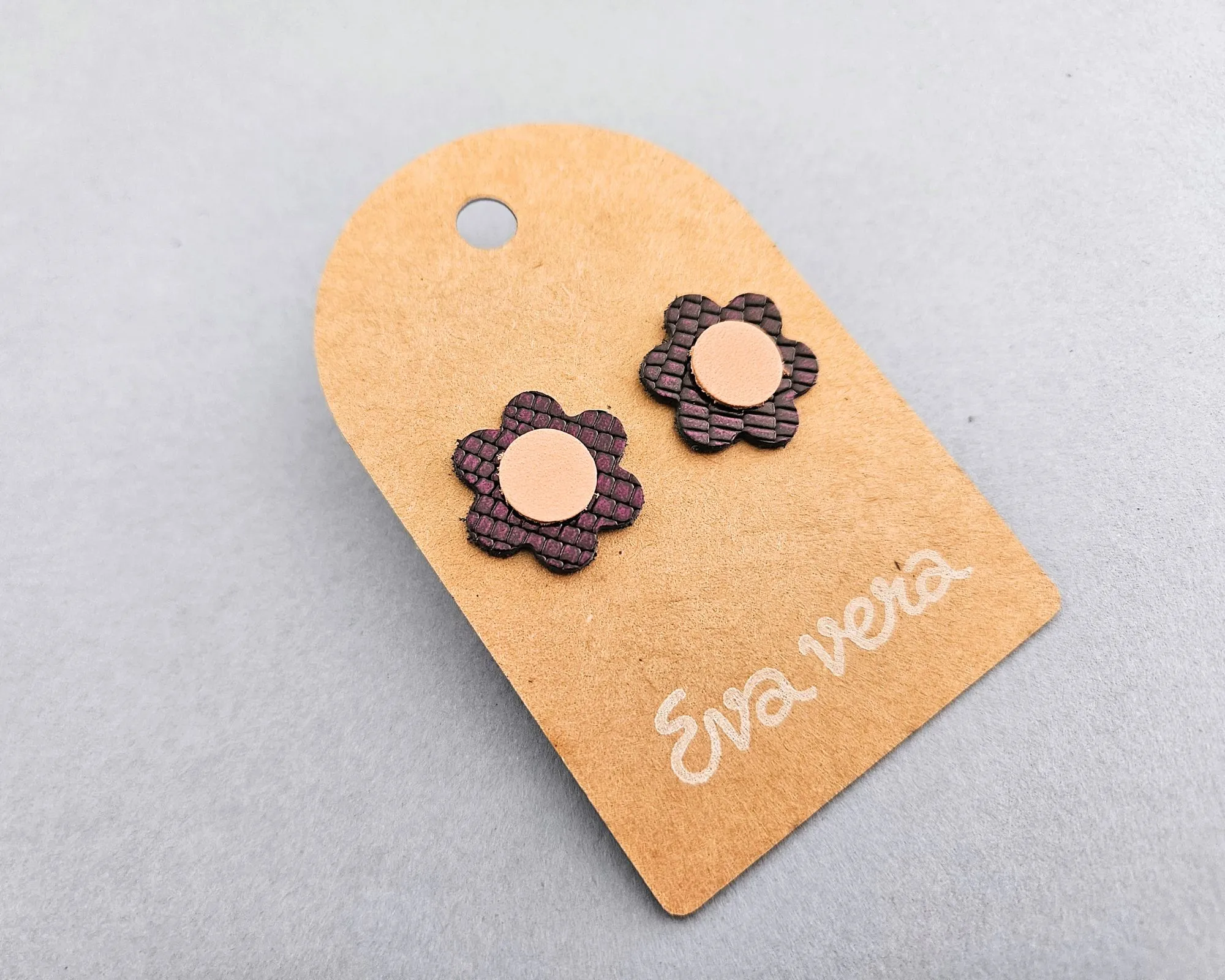 Pendientes cuero | Flor - Imagen 7