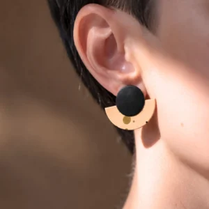Pendientes cuero | Semicircular